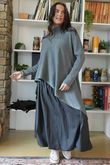Bowie Asymmetric Turtle Neck Ribby Knit Pidgeon /28 =